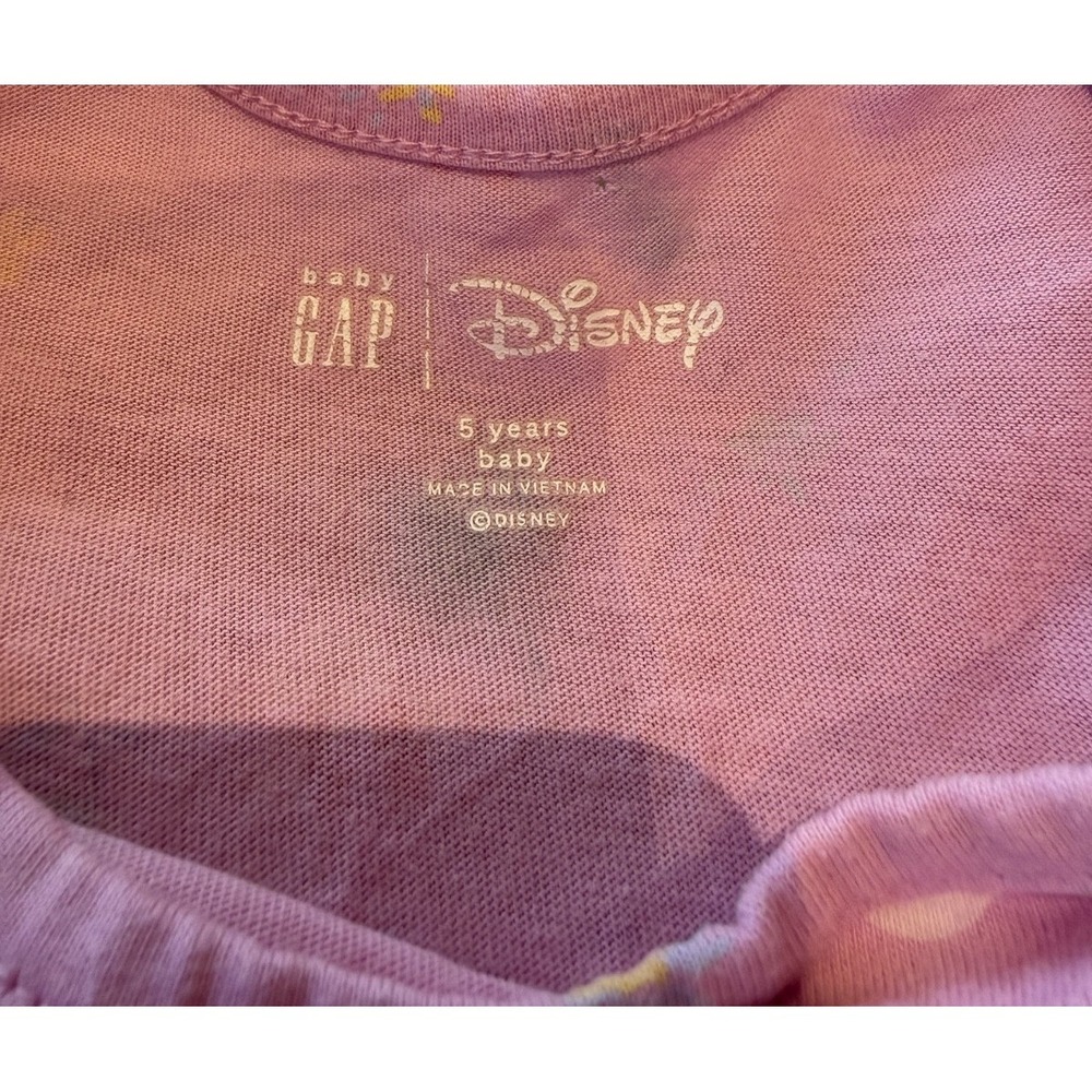 Disney x GAP Girls Miny Mouse Floral‎ Pink Pocket Short Sleeve Dress Sz 5 Years - Picture 4 of 4